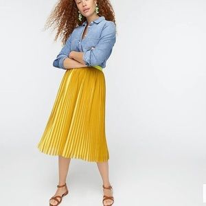 J.Crew Pleated Midi Skirt in peekaboo stripe
